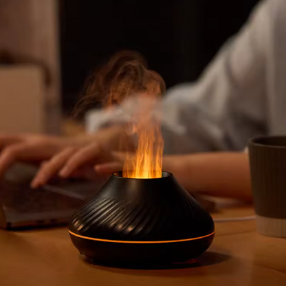 Diffuseur D’Huiles Essentielles Volcanique Avec Lampe À Flamme Colorée Et Humidificateur USB 130ml Humidifier Electro Paris