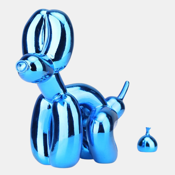 Sculpture Chien Ballon – Art Ludique et Élégant Sculptures Electro Paris Bleu Électrolytique