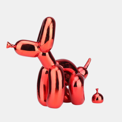 Sculpture Chien Ballon – Art Ludique et Élégant Sculptures Electro Paris Rouge Électrolytique