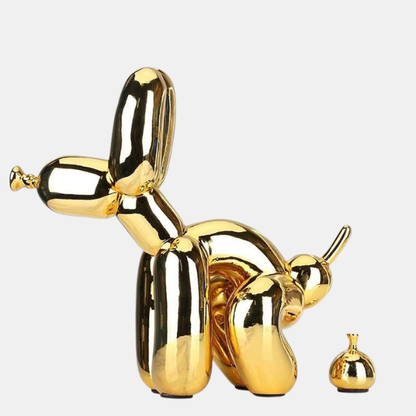 Sculpture Chien Ballon – Art Ludique et Élégant Sculptures Electro Paris Or Électrolytique