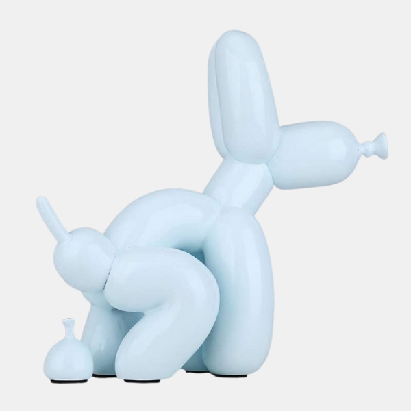 Sculpture Chien Ballon – Art Ludique et Élégant Sculptures Electro Paris Bleu Glacé