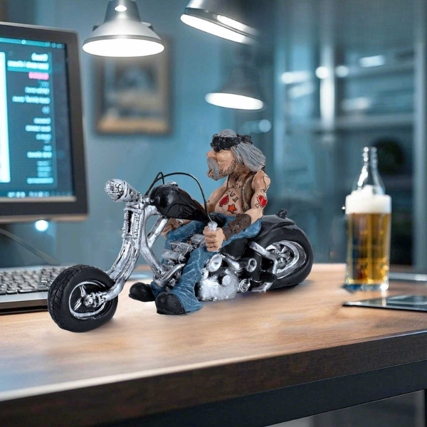 Sculpture Moto Rétro – Roadster Vintage Élégant Bike Sculpture Electro Paris