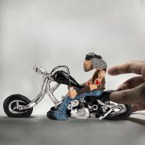 Sculpture Moto Rétro – Roadster Vintage Élégant Bike Sculpture Electro Paris