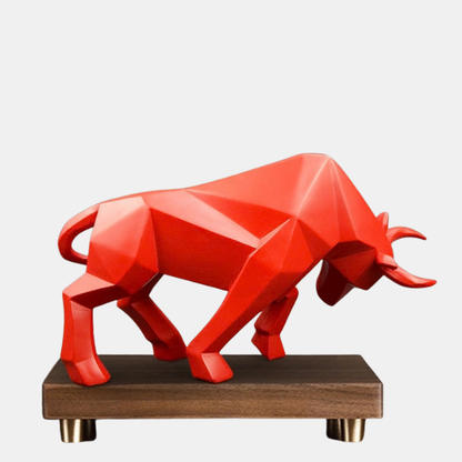 Sculpture Taureau Nordique – Force et Élégance Sculptures Electro Paris Rouge