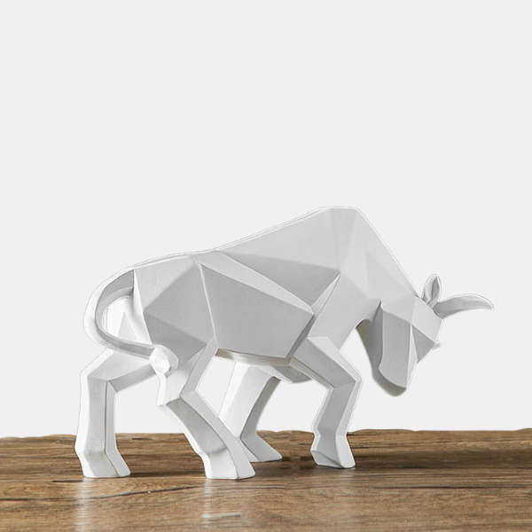 Sculpture Taureau Nordique – Force et Élégance Sculptures Electro Paris Blanc