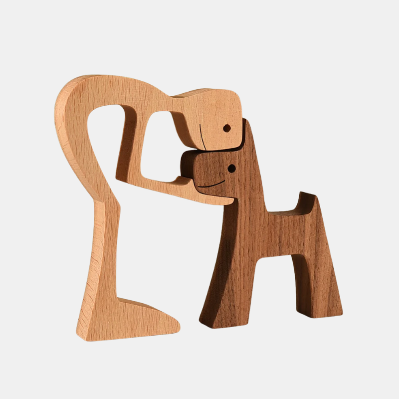 Sculptures Nordiques de Chiens en Bois – Figurines Artistiques pour la Décoration Intérieure Nordic Wooden Dog Sculpture Electro Paris Marron