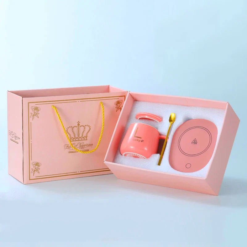 Chauffe-Tasse USB À Température Constante Pour Maison Et Bureau Avec Design Compact Mug set Electro Paris Rosa