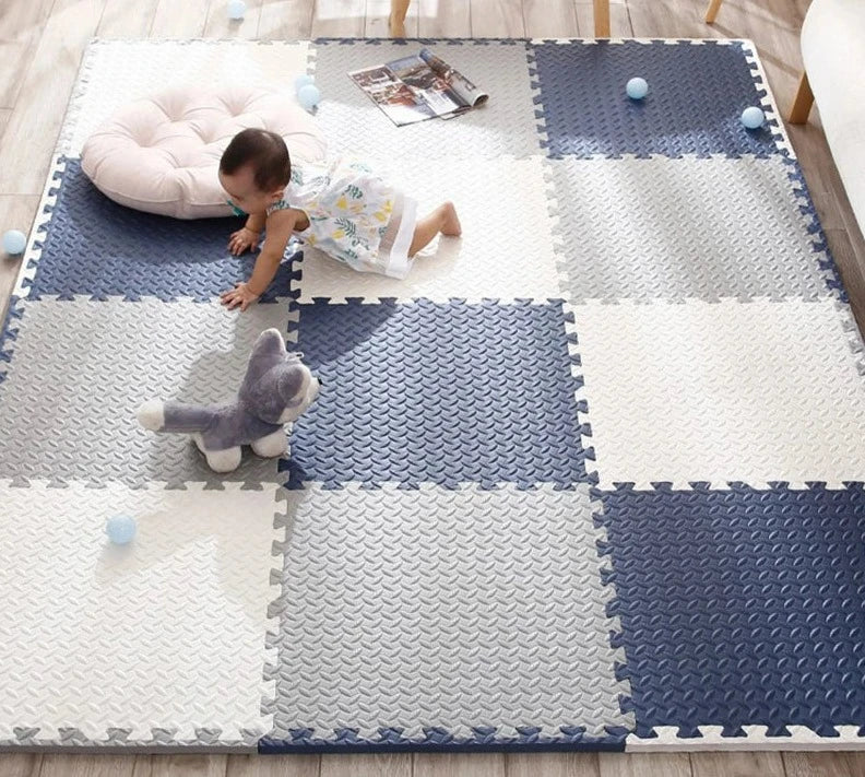 Tapis de Puzzle pour Enfants – Tapis de Jeu Sécurisé et Amusant pour Premières Activités Play Mats Electro Paris 12 Pièce blanc jaune brun