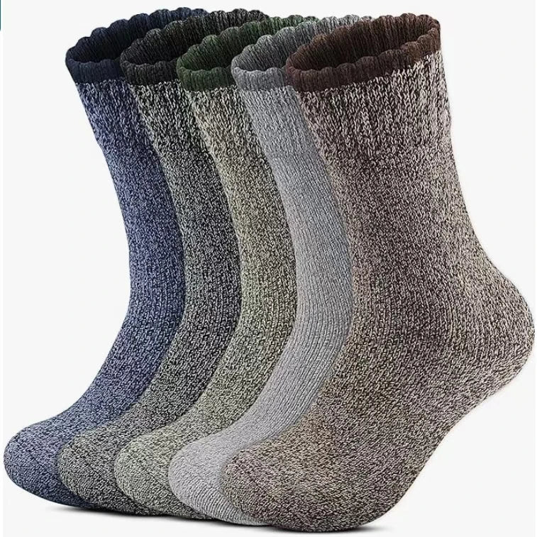 Chaussettes en Laine – Épaisseur Supplémentaire et Chaleur pour Randonnée et Hiver Socks Electro Paris 5 Paires - B