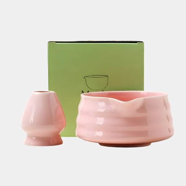 Set Matcha en Céramique – Tradition et Détente à la Maison Narzędzia i akcesoria do matchy Electro Paris Bol + support pour fouet Rose