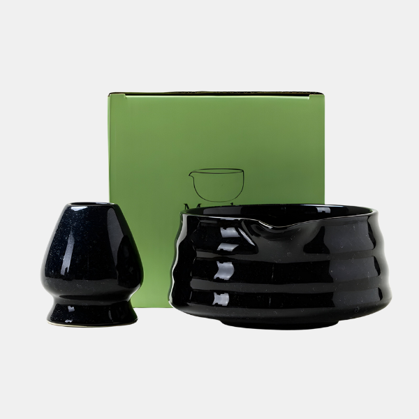 Set Matcha en Céramique – Tradition et Détente à la Maison Narzędzia i akcesoria do matchy Electro Paris Bol + support pour fouet Noir