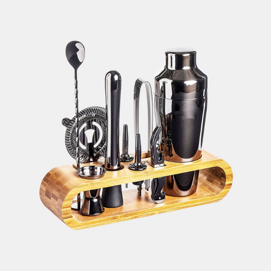 Set à Cocktail Métallique 10 Pièces avec Support pour Créer des Cocktails Professionnels Outils et accessoires de bar Electro Paris Noir