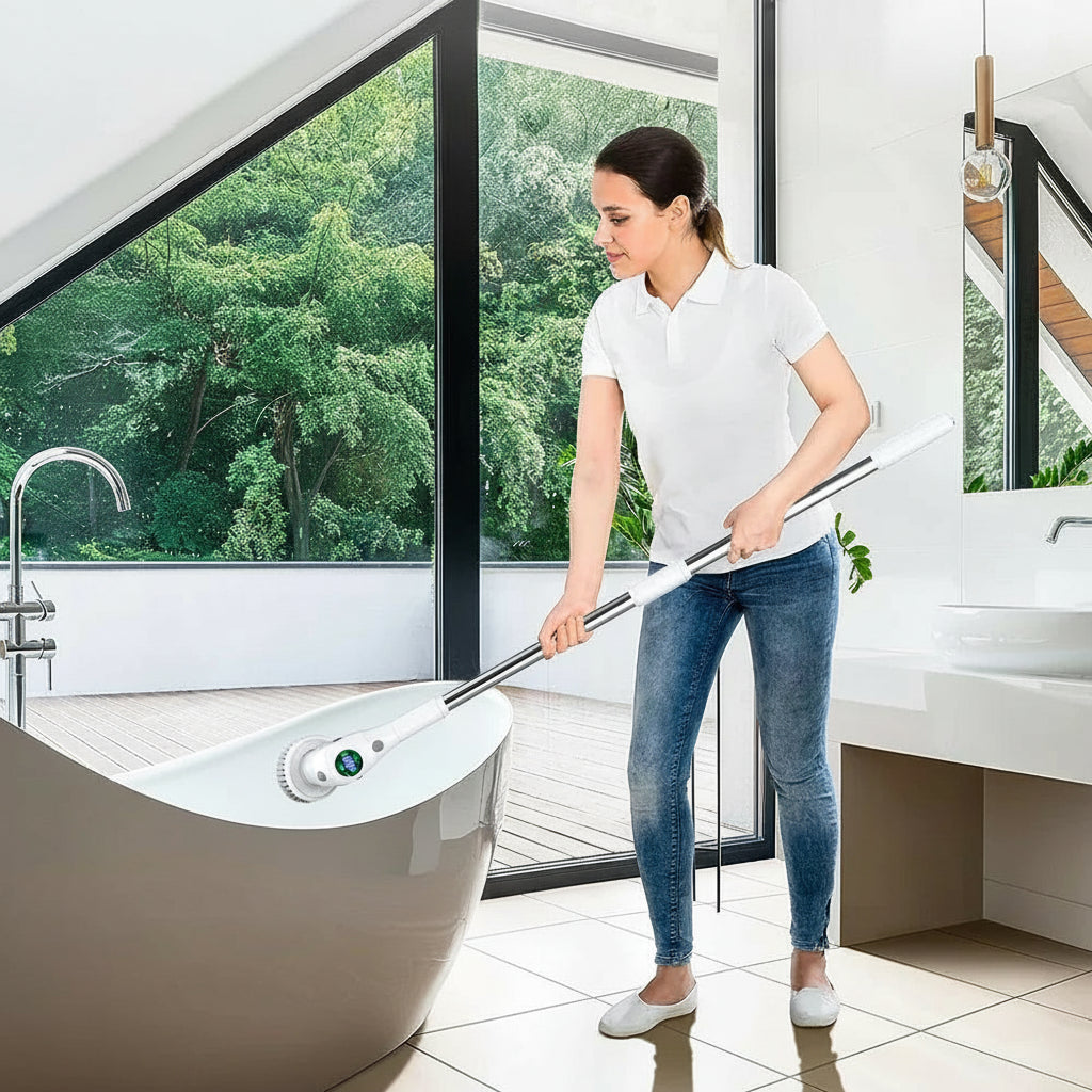 Brosse Électrique Rotative Sans Fil 8-en-1 Pour Nettoyage Maison Cuisine Et Salle De Bain Nettoyeur de sol Electro Paris