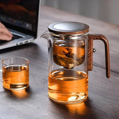 Théière – Théière En Verre Avec Poignée En Bois Pour Infusion Élégante Et Facile Glass Teapot with Wooden Handle Electro Paris