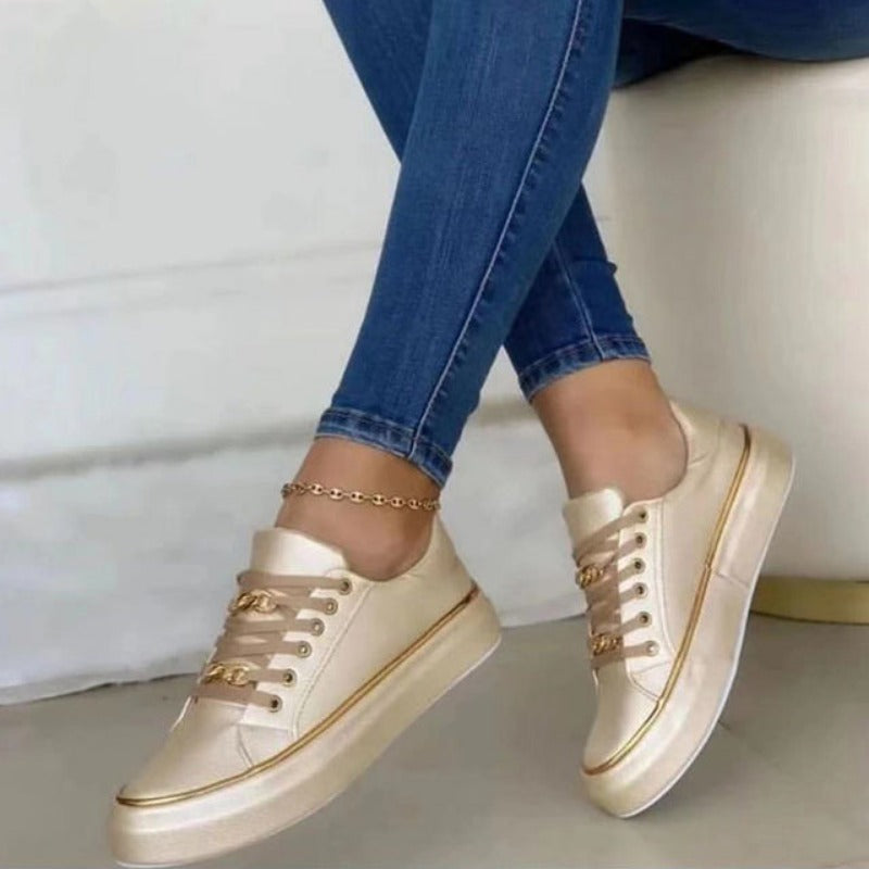 Chaussures Confortables Pour Femmes Avec Semelle Soutien Confort Plus Sneakers women Electro Paris Or 34