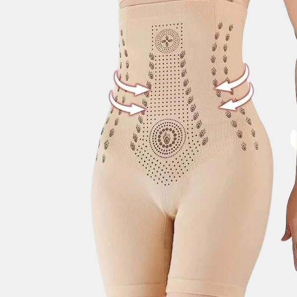 Short Gainant Taille Haute en Soie Glacée – Effet Remodelant Ice Silk Far Infrared Therapy Repair Shorts Electro Paris Abricot M