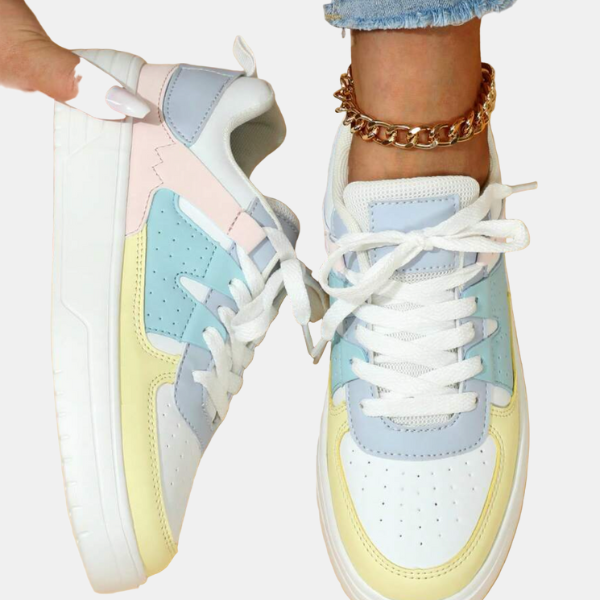 Sneakers Femme Élégance – Confort et Style Shoes Electro Paris Arc-en-ciel bleu 36