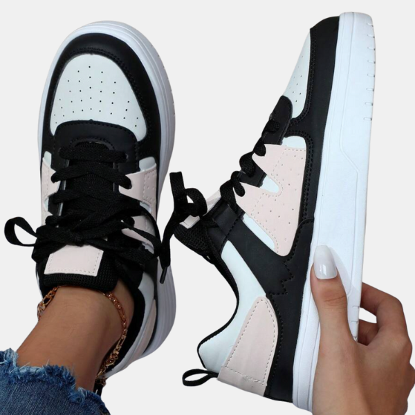 Sneakers Femme Élégance – Confort et Style Shoes Electro Paris Noir-Rose 36