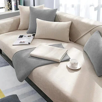 Housse De Canapé Anti-Griffes Luxueuse Et Confortable Pour Protection Et Bien-Être Du Mobilier Sofa Cover Electro Paris Biege 27x27