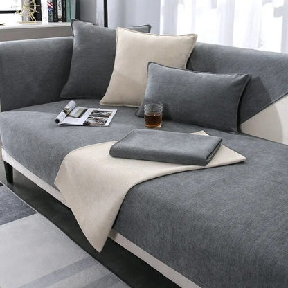 Housse De Canapé Anti-Griffes Luxueuse Et Confortable Pour Protection Et Bien-Être Du Mobilier Sofa Cover Electro Paris Gris foncé 27x27