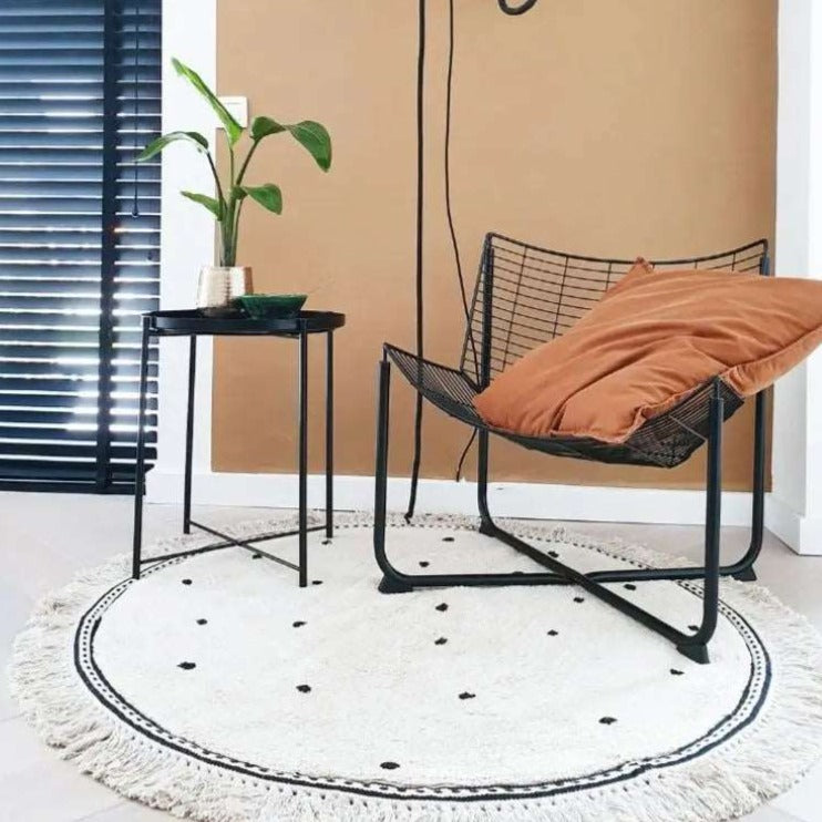 Tapis De Jeu – Soft White Playmat For Children's Room With Dot & Tassel Detail Baby & Children Electro Paris