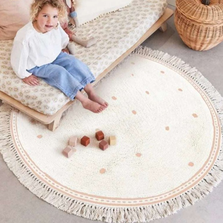 Tapis De Jeu – Soft White Playmat For Children's Room With Dot & Tassel Detail Baby & Children Electro Paris