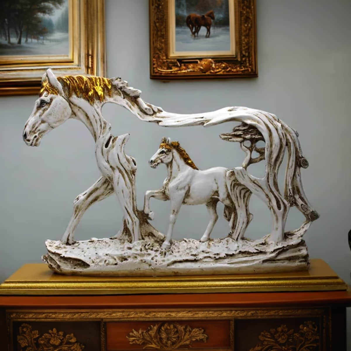 Statuette de Cheval Galopant Élégante pour Décoration Artistique Soins de la peau Electro Paris Default