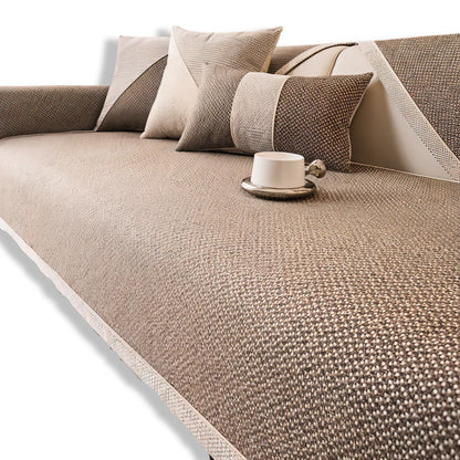 Housse De Canapé Solide En Coton Et Polyester Anti-Dérapante Pour Protection Et Style Sofa Cover Electro Paris Marron 30x50cm (Housse de coussin)