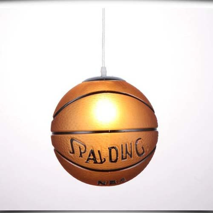 Plafonnier Sphérique en Verre pour Chambre d'Enfant – Lampe LED Colorée Design Planète Éclairage Electro Paris Basketball Fil 25 CM