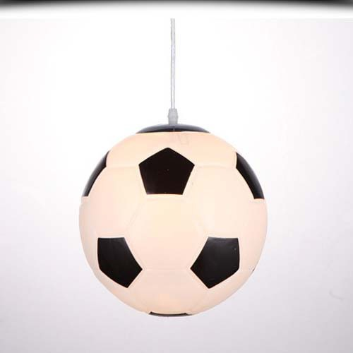 Plafonnier Sphérique en Verre pour Chambre d'Enfant – Lampe LED Colorée Design Planète Éclairage Electro Paris Football Fil 20 CM