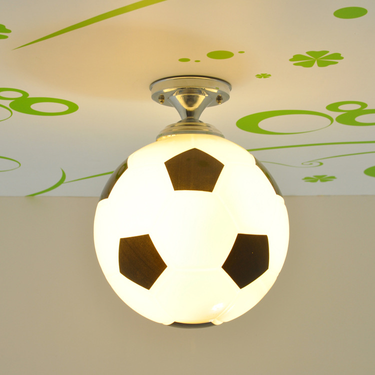 Plafonnier Sphérique en Verre pour Chambre d'Enfant – Lampe LED Colorée Design Planète Éclairage Electro Paris Football 20 CM