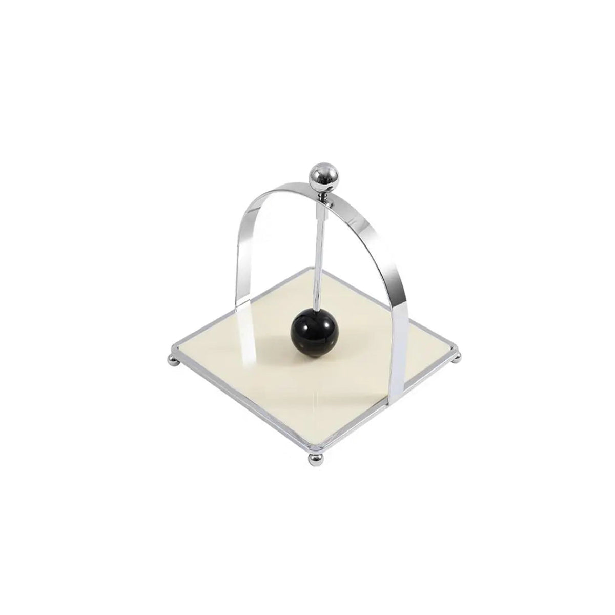 Porte-Serviettes Avec Boule En Bois Et Acier Inoxydable Pour Cuisine Et Table Élégante Napkin Holder Electro Paris Arche Beige