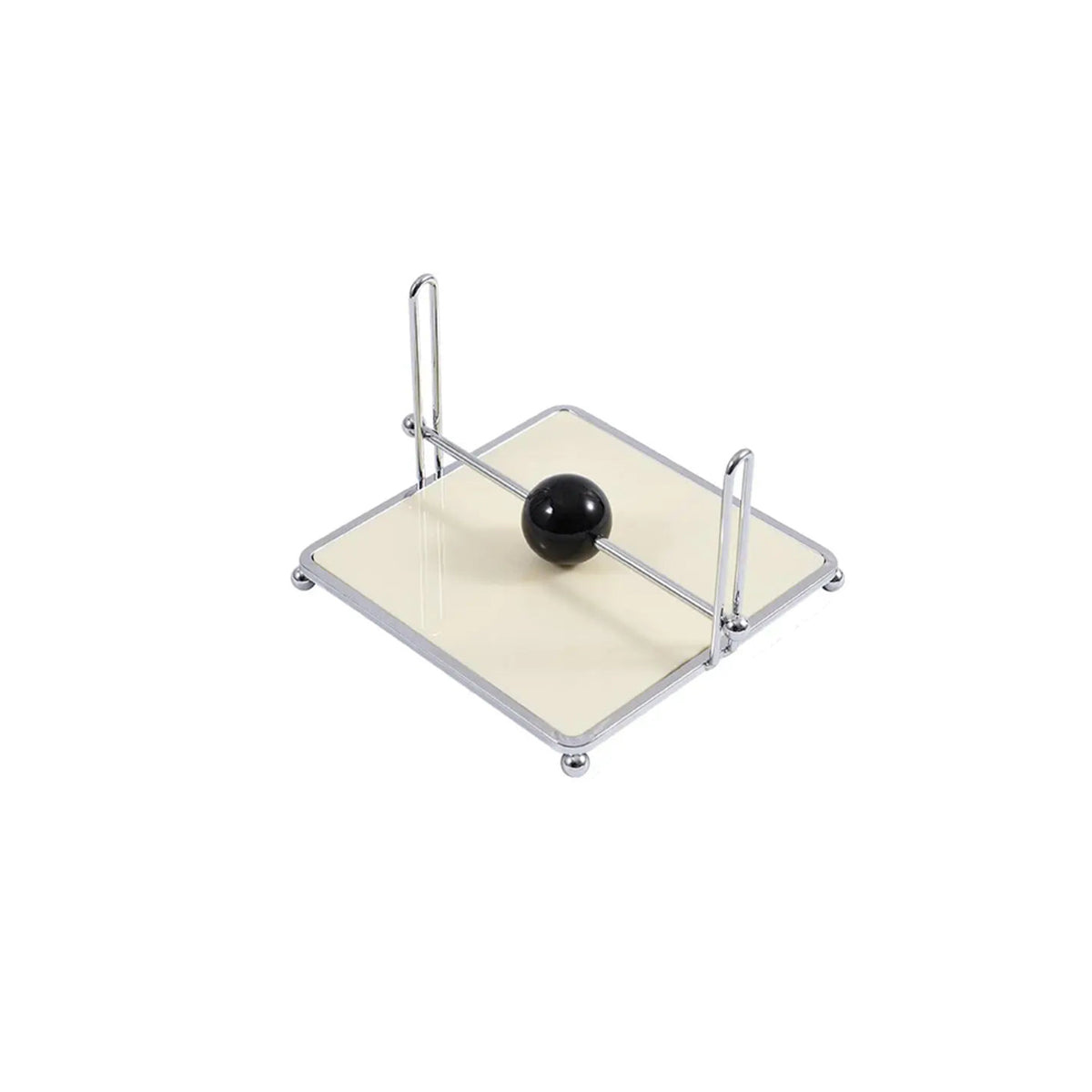 Porte-Serviettes Avec Boule En Bois Et Acier Inoxydable Pour Cuisine Et Table Élégante Napkin Holder Electro Paris Barre beige