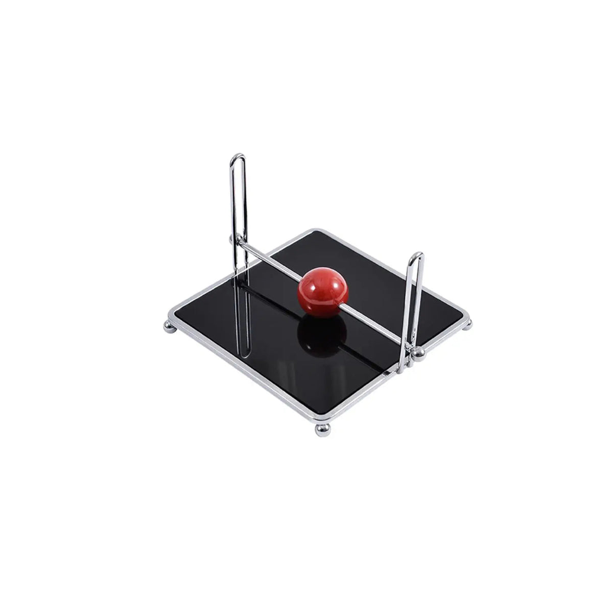 Porte-Serviettes Avec Boule En Bois Et Acier Inoxydable Pour Cuisine Et Table Élégante Napkin Holder Electro Paris Barre noire