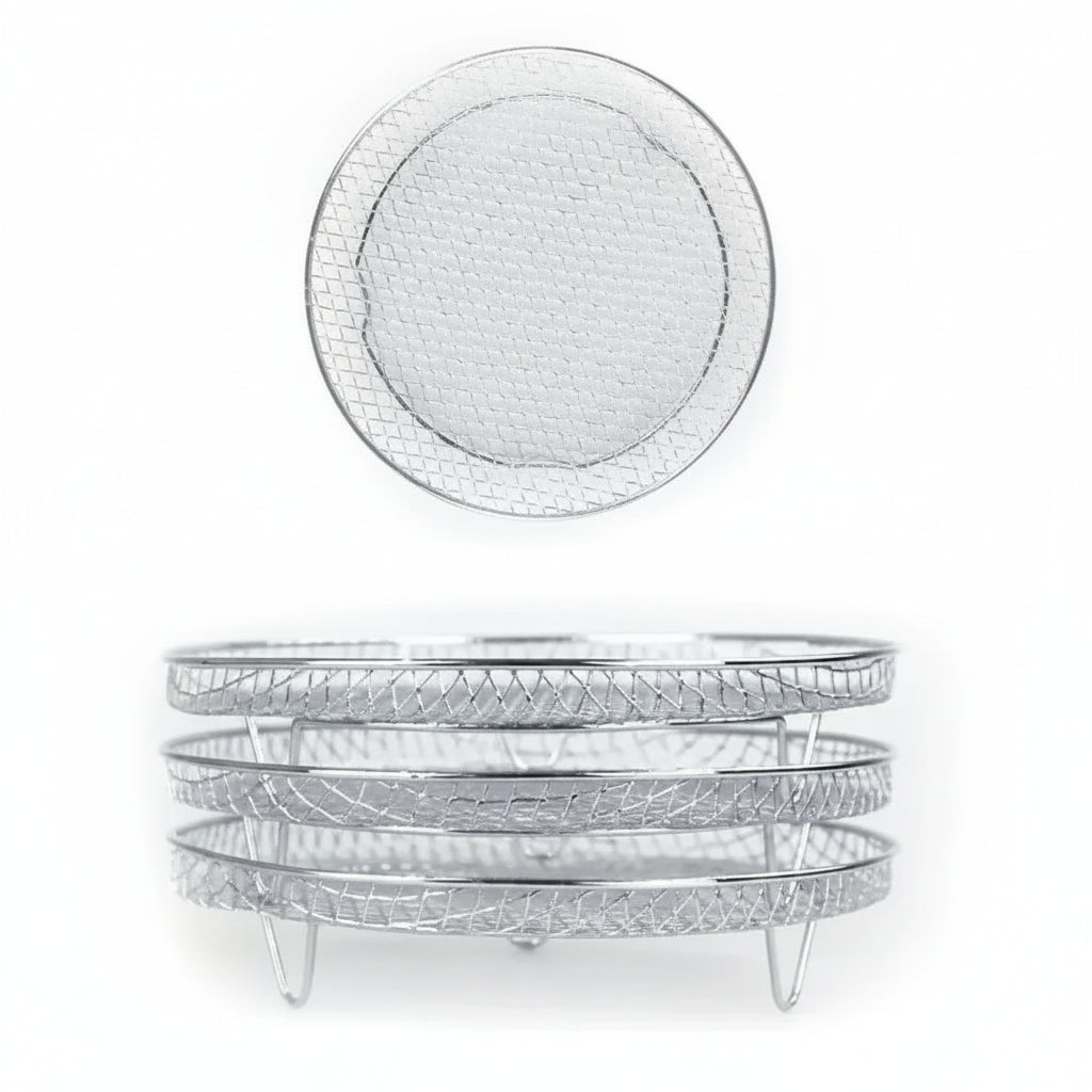 Paniers À Friture Empilables Pour Plus D’Espace Et Une Cuisson Parfaite Simultanée Home & Garden > Kitchen & Dining > Kitchen Tools & Gadgets > Air Fryer Accessories Electro Paris Runde 3 Tours