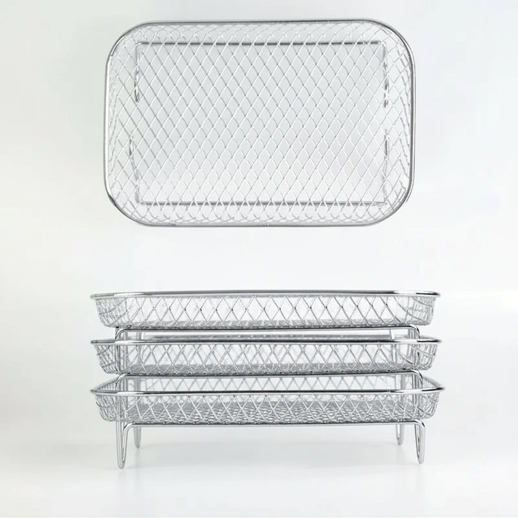 Paniers À Friture Empilables Pour Plus D’Espace Et Une Cuisson Parfaite Simultanée Home & Garden > Kitchen & Dining > Kitchen Tools & Gadgets > Air Fryer Accessories Electro Paris Rectangulaire 3 Tours