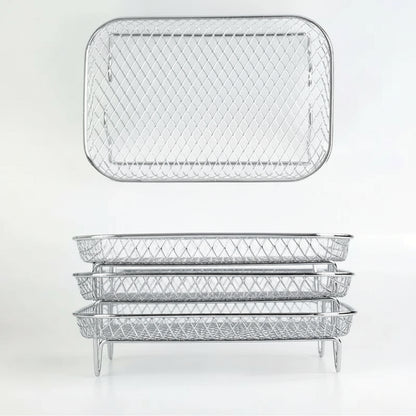 Paniers À Friture Empilables Pour Plus D’Espace Et Une Cuisson Parfaite Simultanée Home & Garden > Kitchen & Dining > Kitchen Tools & Gadgets > Air Fryer Accessories Electro Paris Rectangulaire 3 Tours