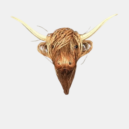 Statue Décorative de Vache Écossaise en Résine Fait Main – Pièce d’Art Authentique pour Maison Sculptures Electro Paris Marron