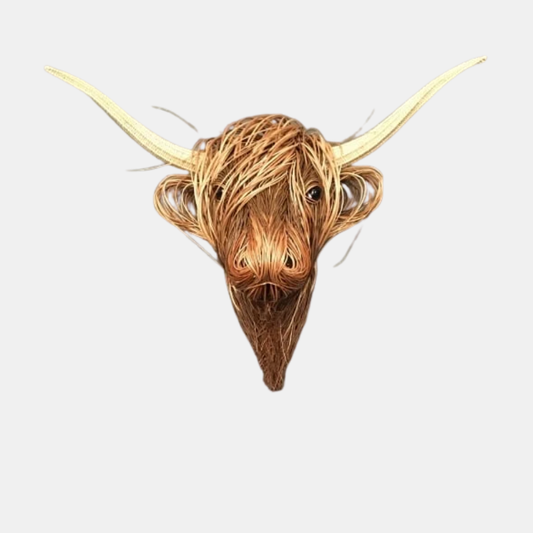 Statue Décorative de Vache Écossaise en Résine Fait Main – Pièce d’Art Authentique pour Maison Sculptures Electro Paris Marron