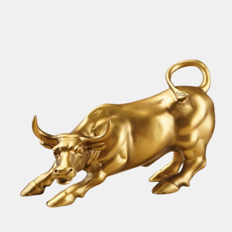 Statue Taureau Doré – Symbole de Force, Prospérité et Détermination Consoles de jeux vidéo Electro Paris Or