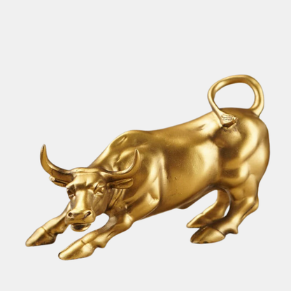 Statue Taureau Doré – Symbole de Force, Prospérité et Détermination Consoles de jeux vidéo Electro Paris Or