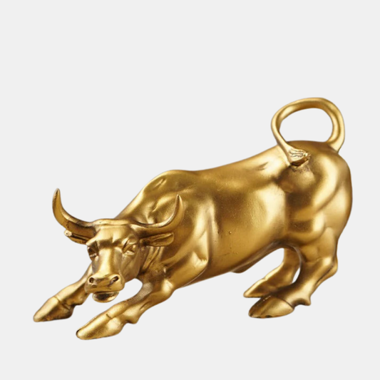 Statue Taureau Doré – Symbole de Force, Prospérité et Détermination Consoles de jeux vidéo Electro Paris Or