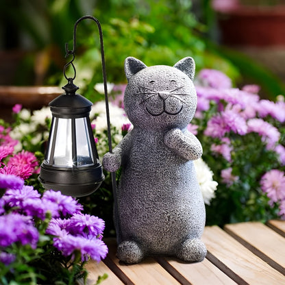 Statue de Chat Solaire pour Décor de Jardin – Lumière LED Étanche Chaton avec Papillon Décor de jardin Electro Paris Default