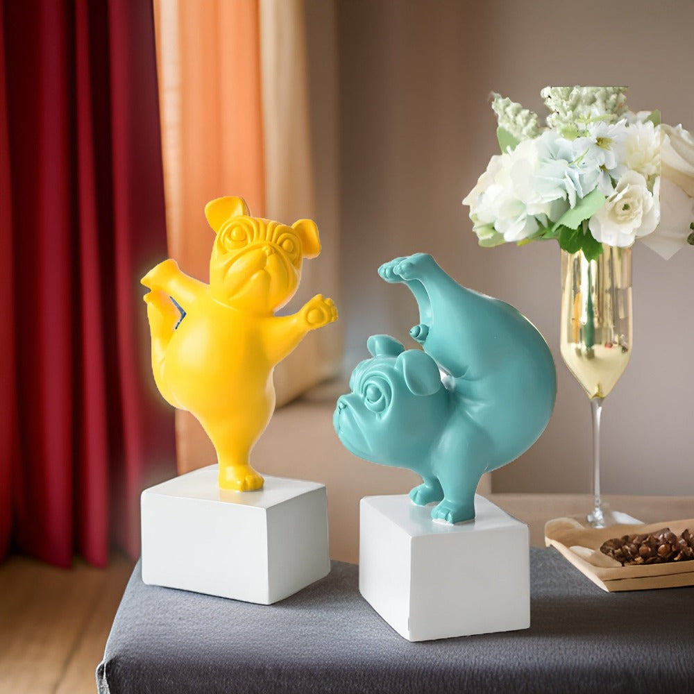 Décoration – Sculpture Bulldog Abstraite en Résine, Figurine Moderne pour Intérieur Élégant Figurines et statues Electro Paris