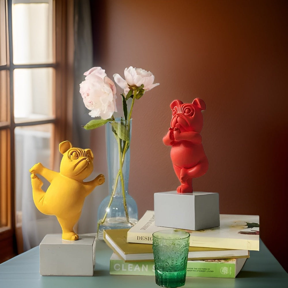 Décoration – Sculpture Bulldog Abstraite en Résine, Figurine Moderne pour Intérieur Élégant Figurines et statues Electro Paris