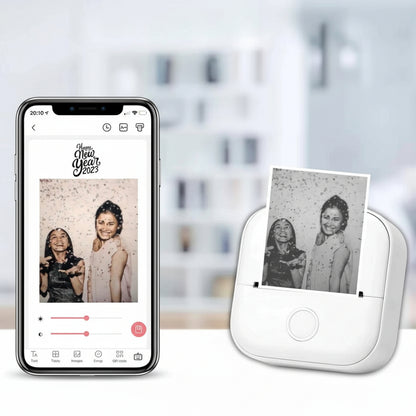 Mini-Imprimante Sans Fil Pour Stickers Avec Impression Thermique Directe Depuis Smartphone Mobile Printer Electro Paris