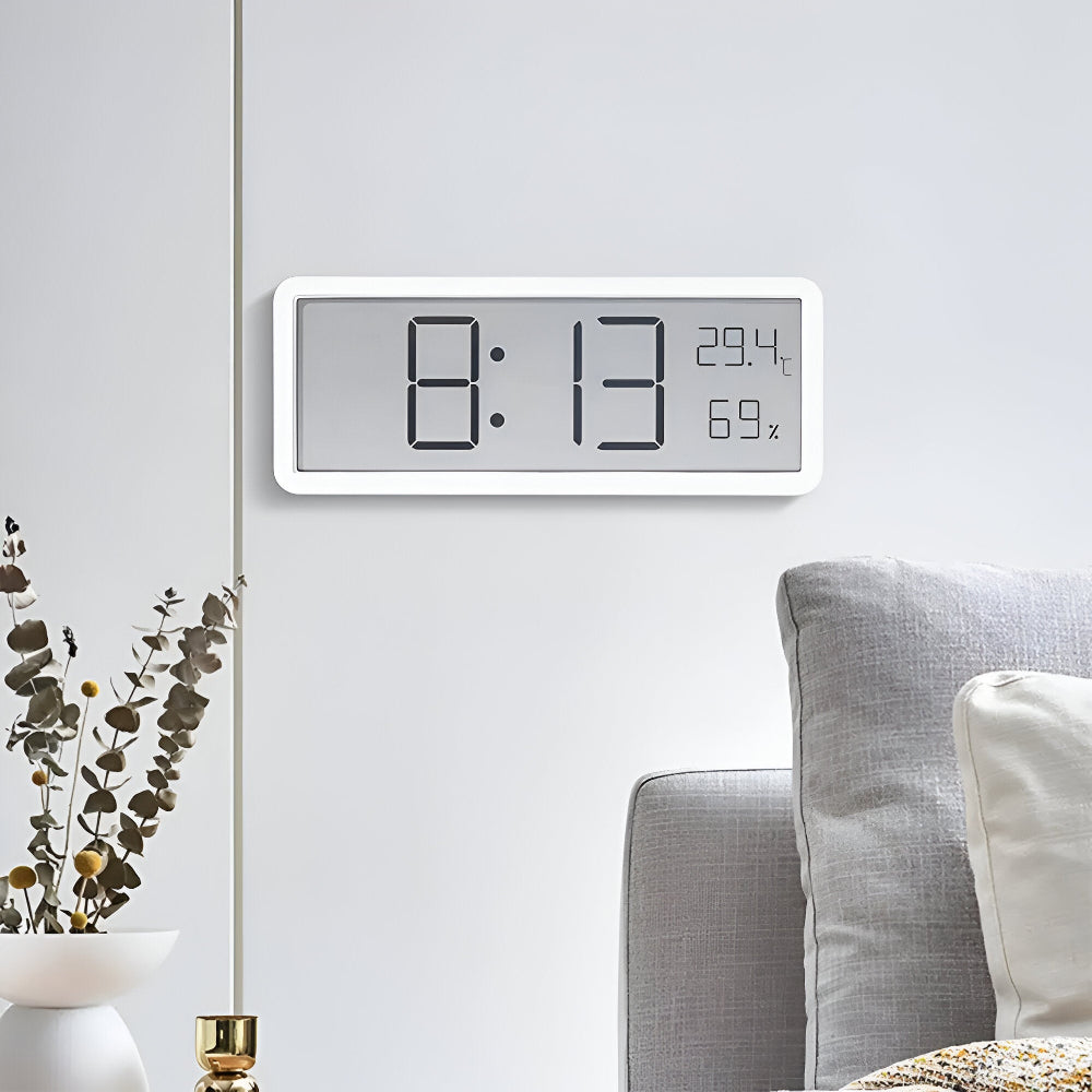Horloge Murale LED Élégante avec Affichage de la Température et de l’Humidité – Décoration Moderne pour la Maison Wall clock Electro Paris
