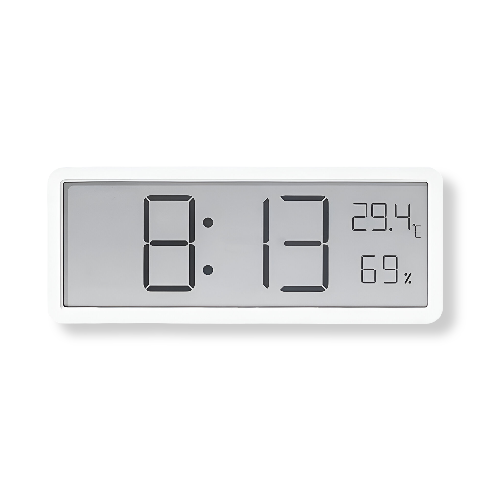 Horloge Murale LED Élégante avec Affichage de la Température et de l’Humidité – Décoration Moderne pour la Maison Wall clock Electro Paris Blanc