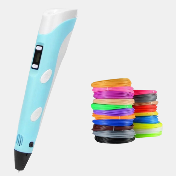 Stylo 3D Artistique – Créativité Sans Limites Electro Paris Bleu + 5 mètres de matériel consommable en 20 couleurs