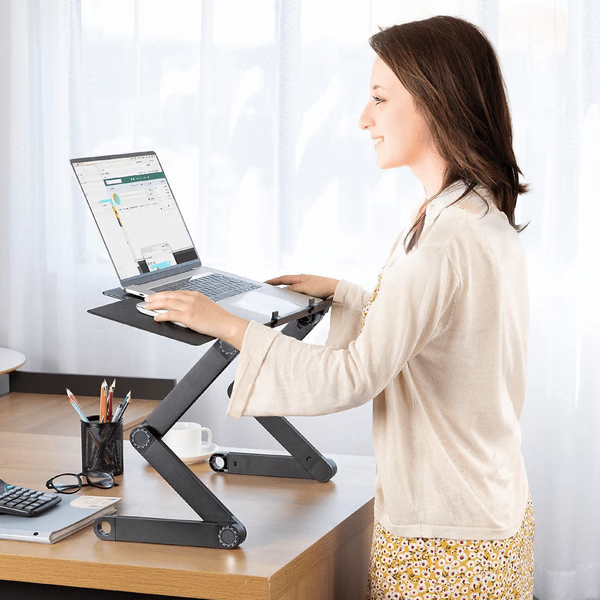 Support Ergonomique pour Ordinateur Portable à Rotation 360° – Rehausseur Réglable en Aluminium pour Bureau Fournitures de bureau Electro Paris Default